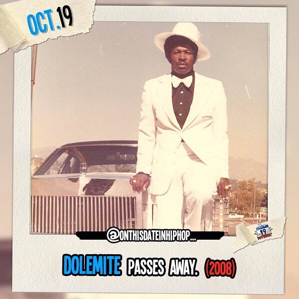 #OnThisDateInHipHop, we lost Rudy Ray Moore - better known as #Dolemite. Moore was actually the original #GodfatherOfRap and dibbed and dabbed in #RockNRoll and #comedy. #RIPDolemite ift.tt/2NOIKdX
