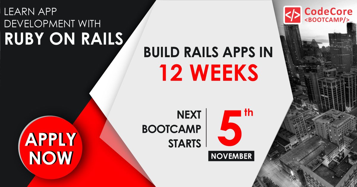 CodeCoreCollege's tweet photo. 16 Days to go to start your journey as a Web Developer.... .
#codecorelife #webdevelopment #rubyonrails #java #html #bootcamp #hustle #career #passion #CodeCoreCrew #CodeCore #CodeCorelife #bootcamplife #webdev #vancouver #jobs #career #devs #developer #engineer https://t.co/186Li3z8jZ