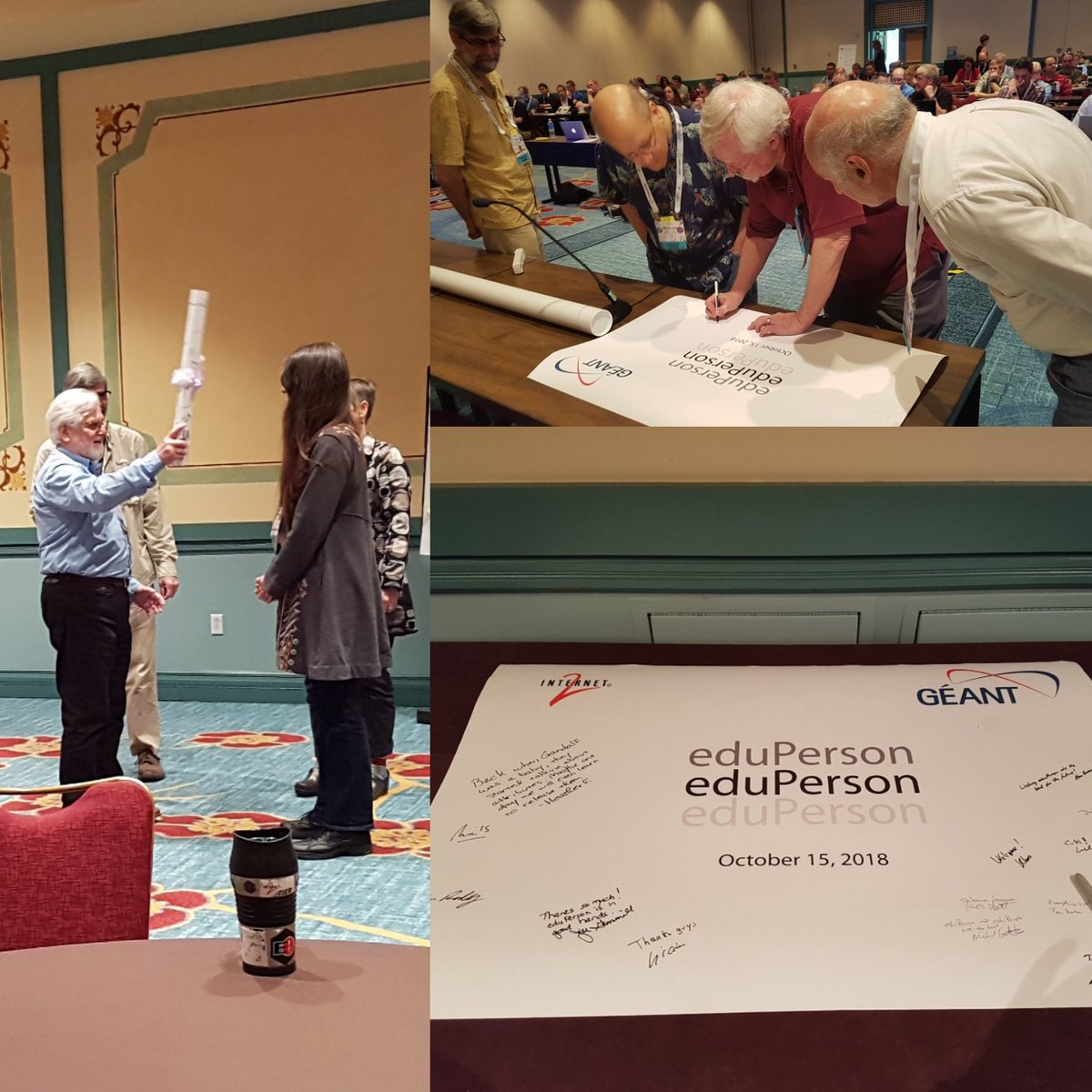 teamktown's tweet image. Thx to delayed return flight I could reflect on #techex18 memories:  2 decades of #eduperson information architecture went even more global transitioning to #refeds