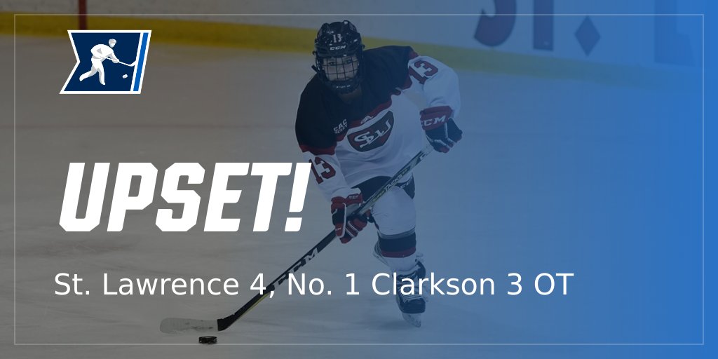 NCAAIceHockey's tweet image. DOWN GOES NO. 1!
St. Lawrence knocks off top ranked and defending champion Clarkson.