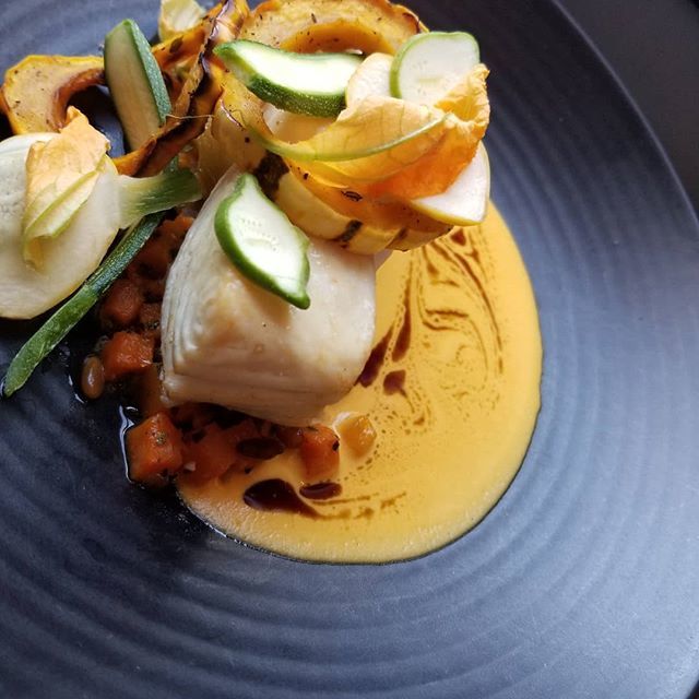 Fall is in the air! Come in and see what we are cooking up. Here is a peak of our Halibut with Delicatta squash and caponata. #fall #squash #farmersmarket #chef #cheflife #cooking #cookingwiththeseasons ift.tt/2ylXWuj