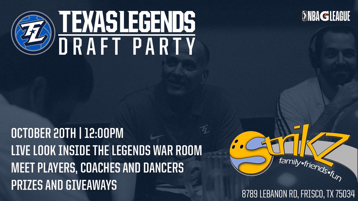 TexasLegends's tweet photo. TOMORROW! 🙌

Oh, and did we mention that one of the giveaways is FOUR tickets to the @dallasmavs home opener tomorrow night? See you at @Official_Strikz! https://t.co/mVRVZbnVjH
