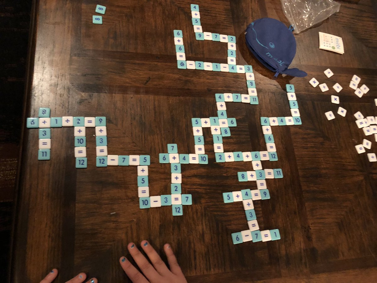 ZarzeckiF's tweet photo. math games on a Friday night  #noscreens #familytime https://t.co/rrOb8QOX6q