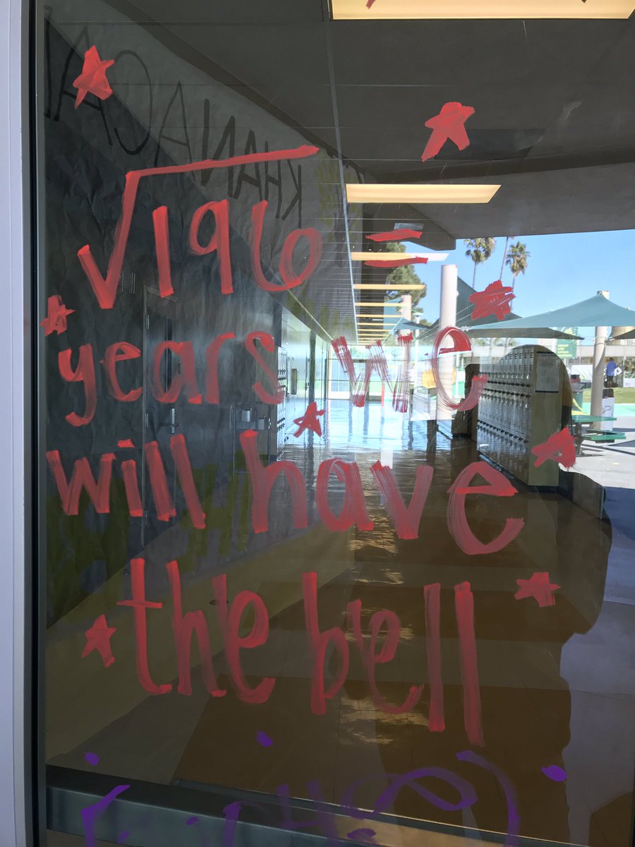 KendraLovesMath's tweet photo. Love how the @EdisonChargers incorporated the various subjects into the @FVHSbarons #BellGame posters! @khanacademy you have made a mark for sure! #BeatFV #ProudToBeACharger #HBUHSDSTEAM https://t.co/kPnJzgMCNn
