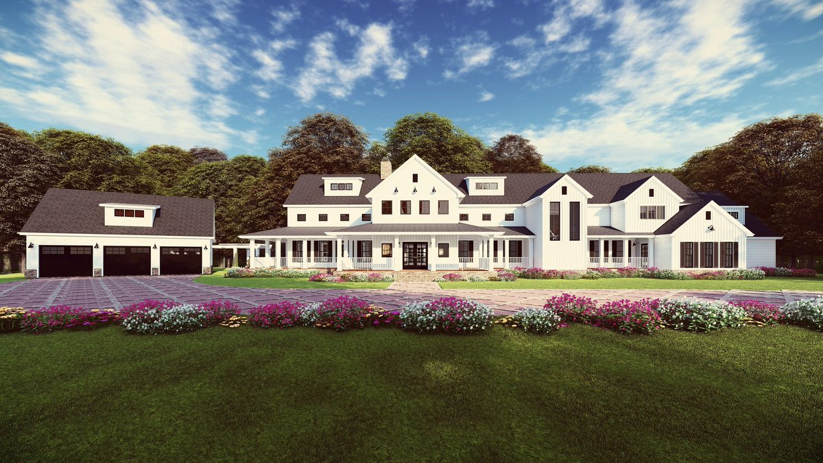 SoCoDrafting's tweet photo. Beautiful farmhouse created for client by Southern Comfort Drafting &amp; Design.
#ChiefArchitect #Lumion https://t.co/FD8wesCTIC