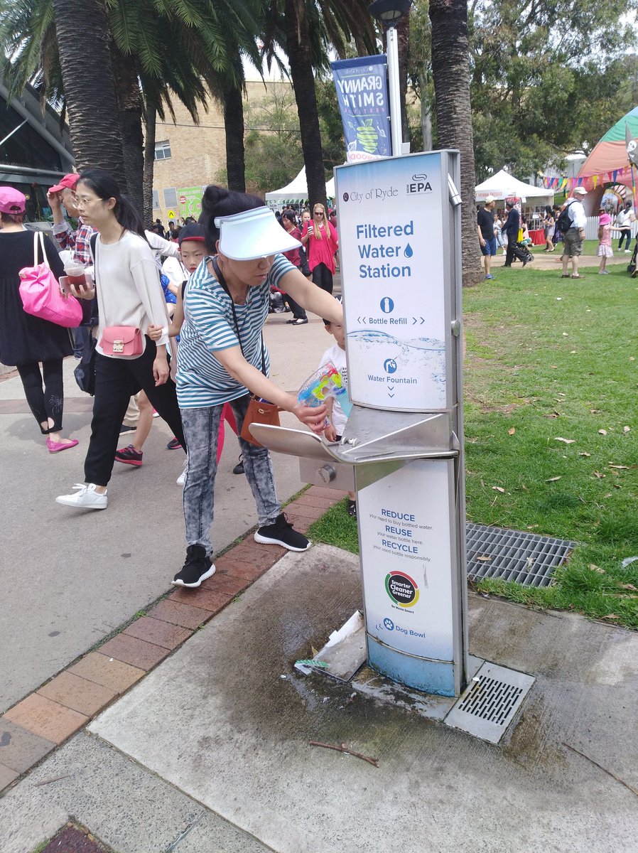 CityofRyde's tweet photo. Thanks @SydneyWaterNews for our cool filtered water stations. Fill up your B.Y.O bottle here. #WeLoveGSF #sydneywater #sustainble #reducewaste https://t.co/V4fjjPzte8