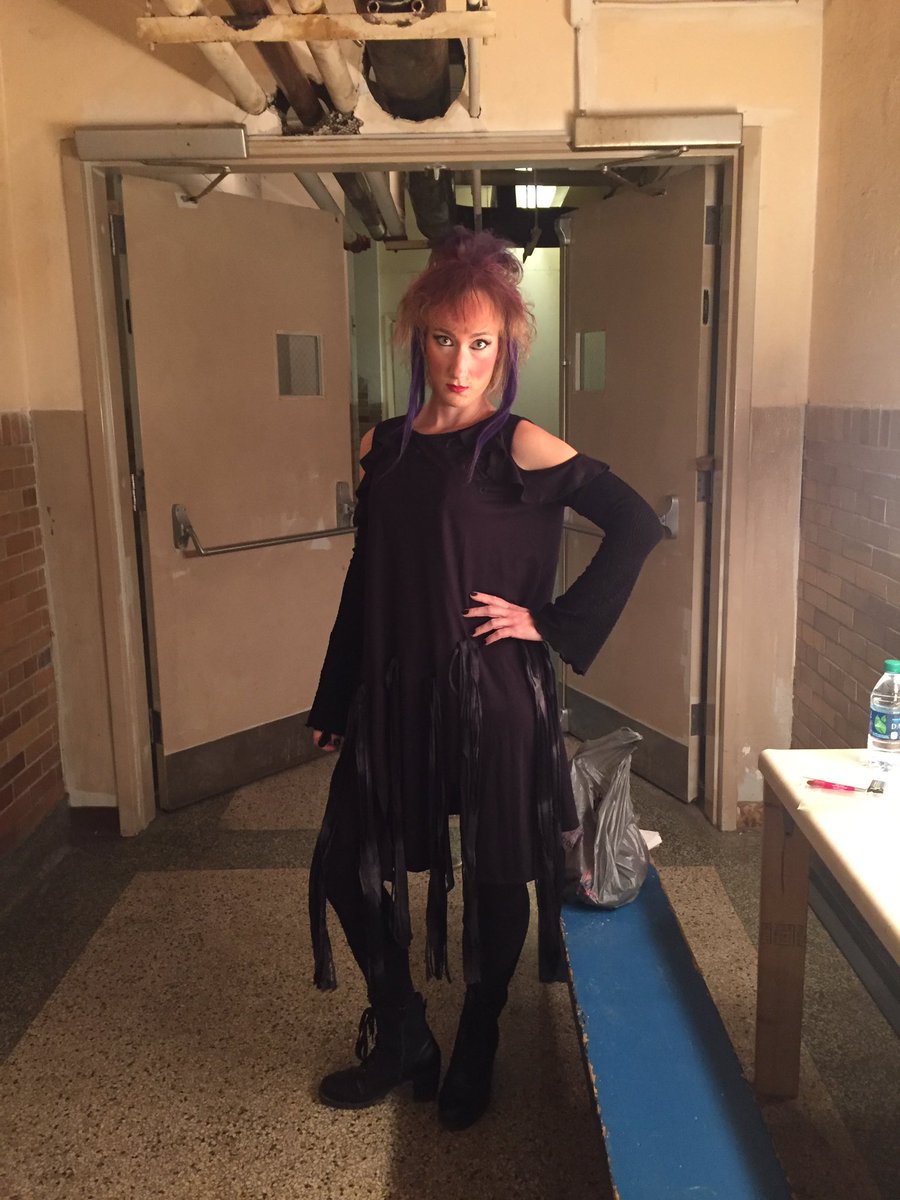 DefianceFort's tweet image. Scaramouche, Killer Queen, and Ozzy Osborn before tonight’s show of #wewillrockyou.