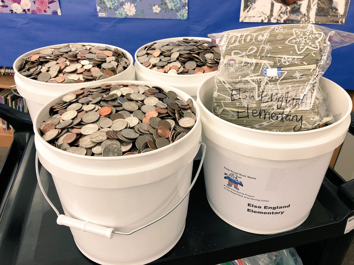 mrsklibrarian's tweet photo. Can’t say I’m surprised that these amazing @ElsaEngRRISD Leopards took our Coins for Coats Drive to heart &amp; sponsored *500 coats* this week, raising $5,000+ for children in Round Rock in need of a warm coat! 💕❄️💕 WOW. @JanaStowe @LibrariesRRock #LibrariesRRock @RoundRockISD https://t.co/tXszyRGbFZ
