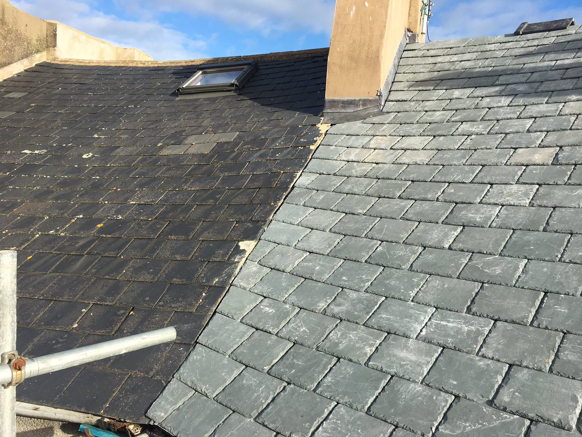 FoxysRoofing's tweet photo. Brazilian sized sate, slated onto the back roof curved inward. Slate &amp; materials supplied by @TravisPerkinsCo 
#roofing #slate #brazilian #BrazilianSlate #tradesman https://t.co/ZIG63FzYKX