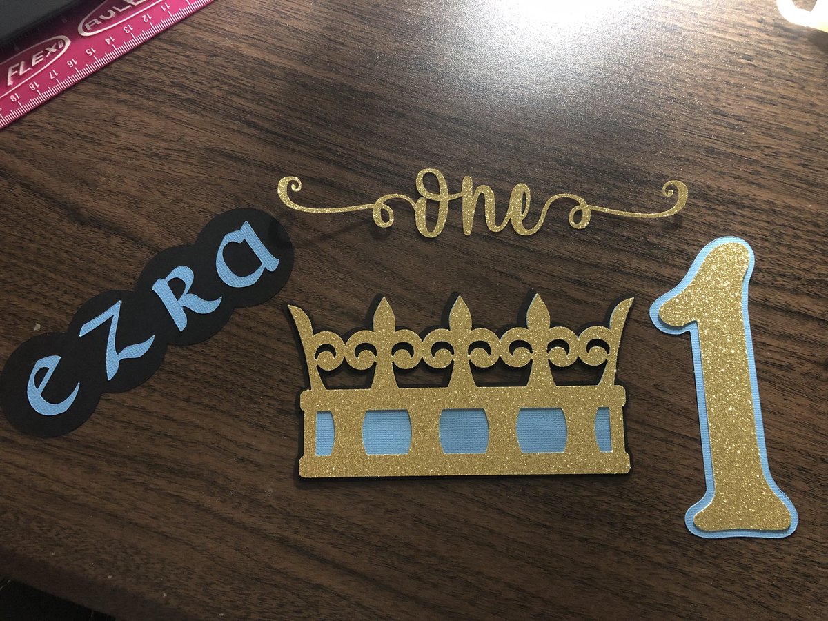 Custom cake toppers for a sweet little prince #customcaketopper #cricut #birthdayboy #birthdayideas #cupcakes #treats #birthdaycake #totesadorbs