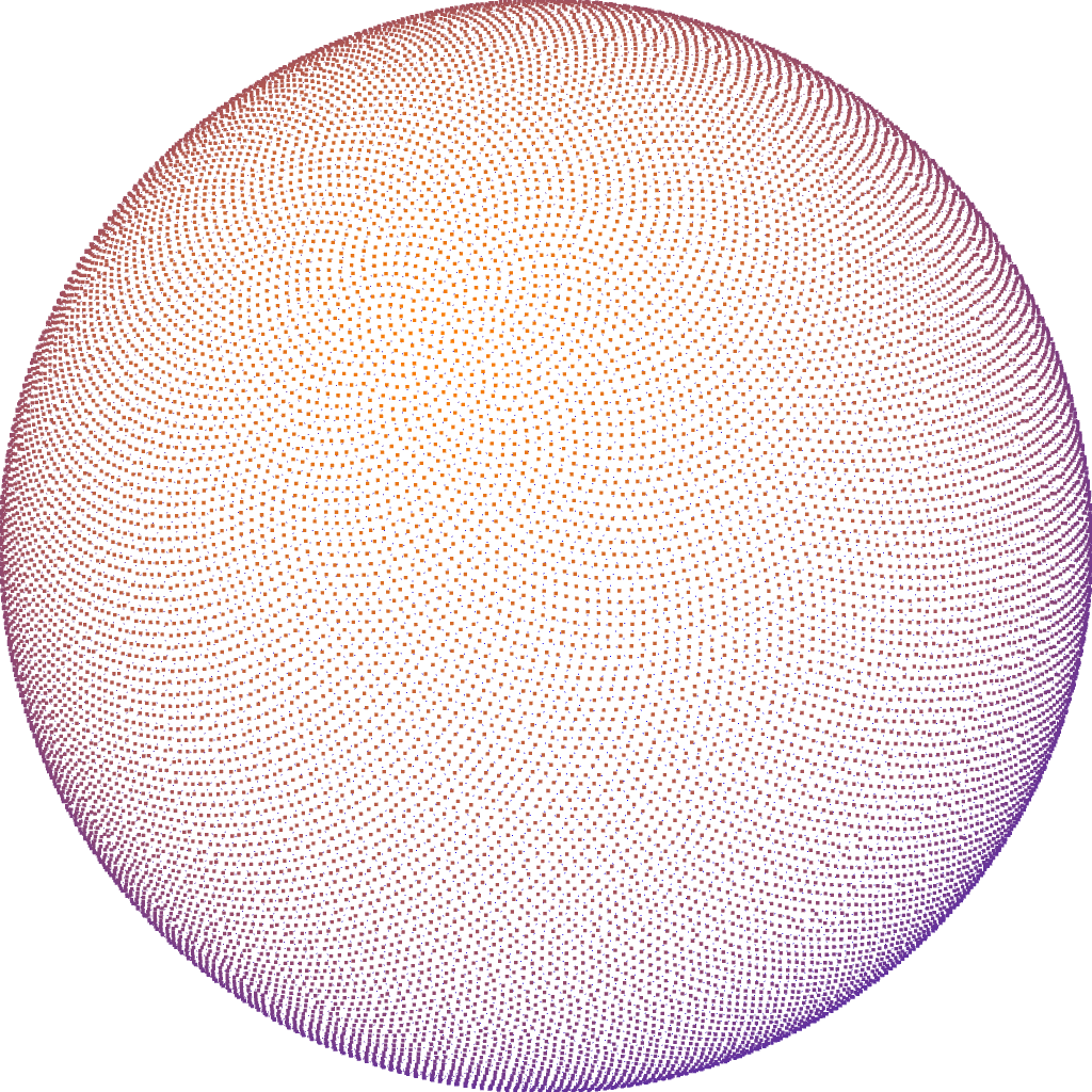 Algorithm 2 for Fibonacci Sphere - produces a flower shape, interesting