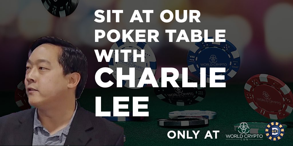WorldCryptoCon's tweet image. Who’s playing poker @WorldCryptoCon with @SatoshiLite? The person that knocks out Charlie Lee gets $500 in #Litecoin visit: worldcryptocon.com to sign up!
