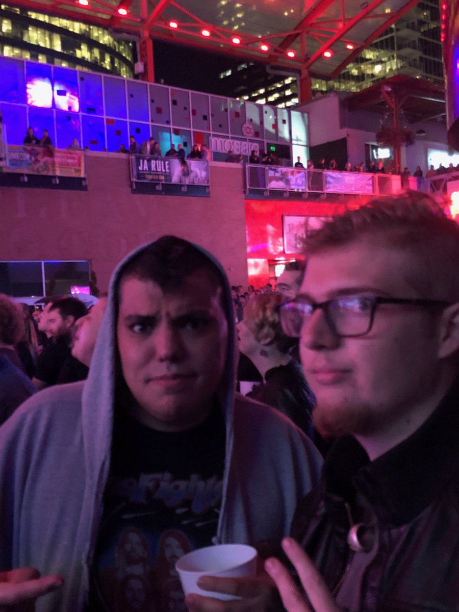 JoelAndMarkPIC's tweet photo. Where else would we be other than #BasicWitchParty @ #BlockPartyKC?
Had to snag a photo with Ja Rule in the background! https://t.co/72HRlYZxFQ
