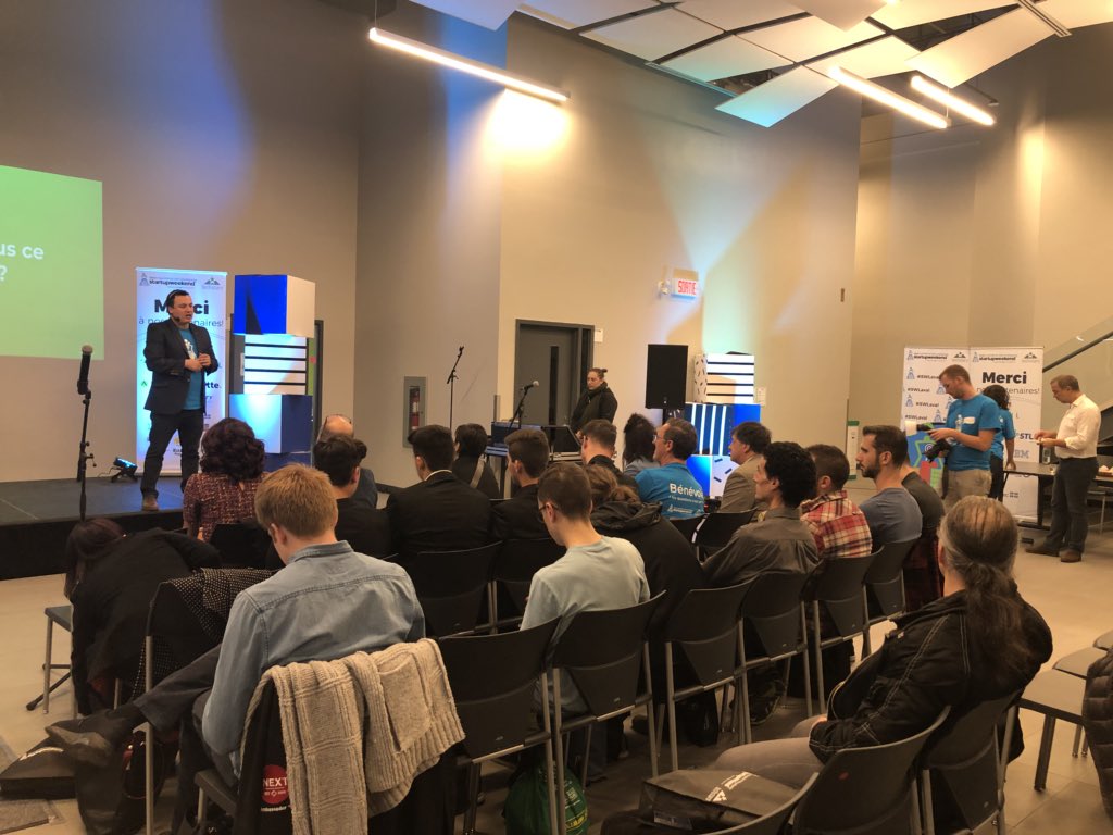 EricMorasse's tweet photo. Quelques photos du « Start-up Weekend Laval » sur la mobilité et ville intelligente. Beaucoup de projets et d’idées novatrices résulteront de cette fin de semaine de création pour améliorer la mobilité. #SWLaval https://t.co/aDrWuO0Hng