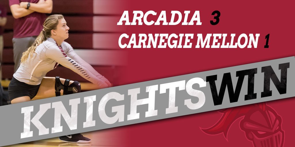 KNIGHTS WIN! <a href="/Arcadia_WVB/">Arcadia W Volleyball</a> defeats Carnegie Mellon 3-1! #GoKnights