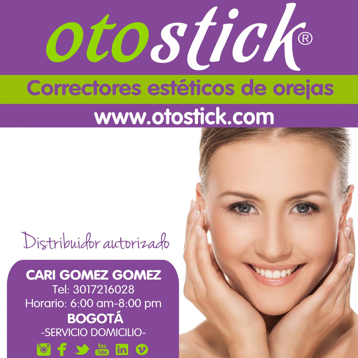 OtostickCol's tweet photo. 💜¡Otostick más cerca de ti, adiós orejas 👂🏻 separadas!🤝 Adquiérelo ya en #Bogotá!
📍 Cari Gomez Gomez📞Tel y whatsapp: 3017216028 
⏰Horario: 6:00 am-8:00 pm
🛵SERVICIO A DOMICILIO
.

#corrector #orejas no #ojeras 😅 #otoplastia #felizviernes #viernes #otostick  #BUENVIERNES https://t.co/Mmsr4QmD5N