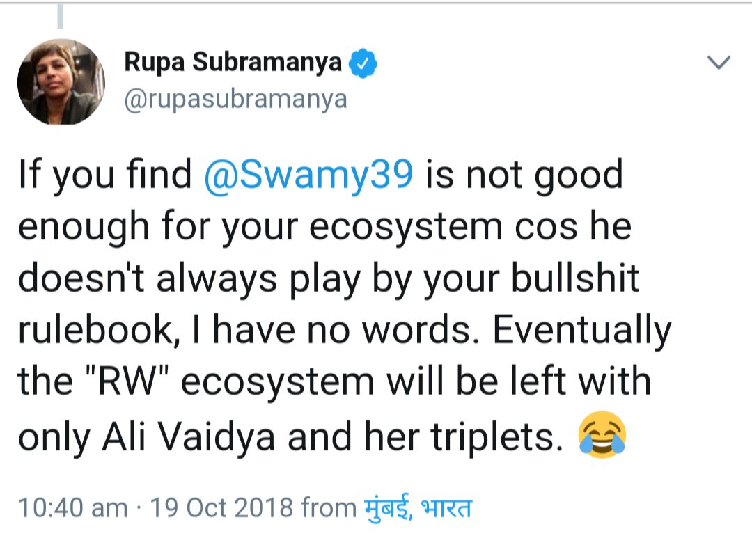 imVrushal's tweet photo. @sakshijoshii @abhisar_sharma @KapilMishra_IND Will you please ask same question and apply same standards to rupa? https://t.co/zVPLUIVuE4
