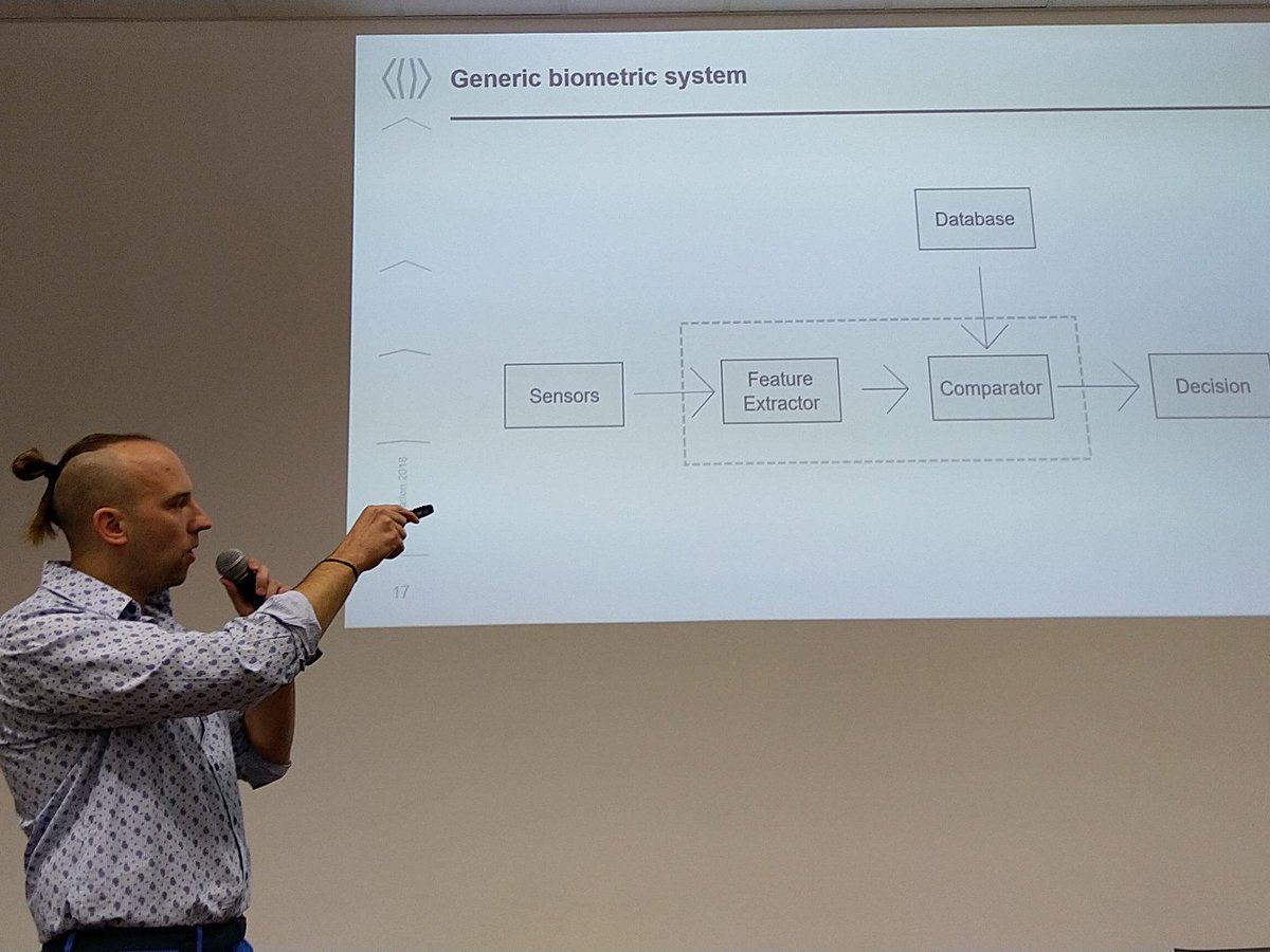 _ajoz_'s tweet image. I am starting the day at #mobilization8 with Przemysław Pyznarski and his talk about biometrics technology. The love story example is very cool!