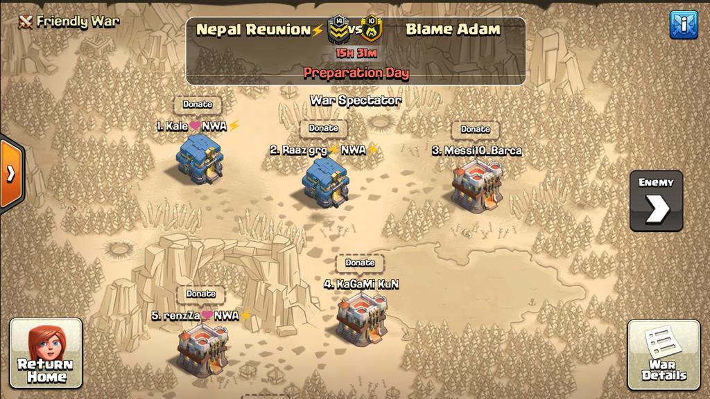 Here is the <a href="/champwarleague/">Champions War League</a> week6 match against #Blame Adam 
Hi @Time2Clash 👋👋
Gl guys!!🖒🖒