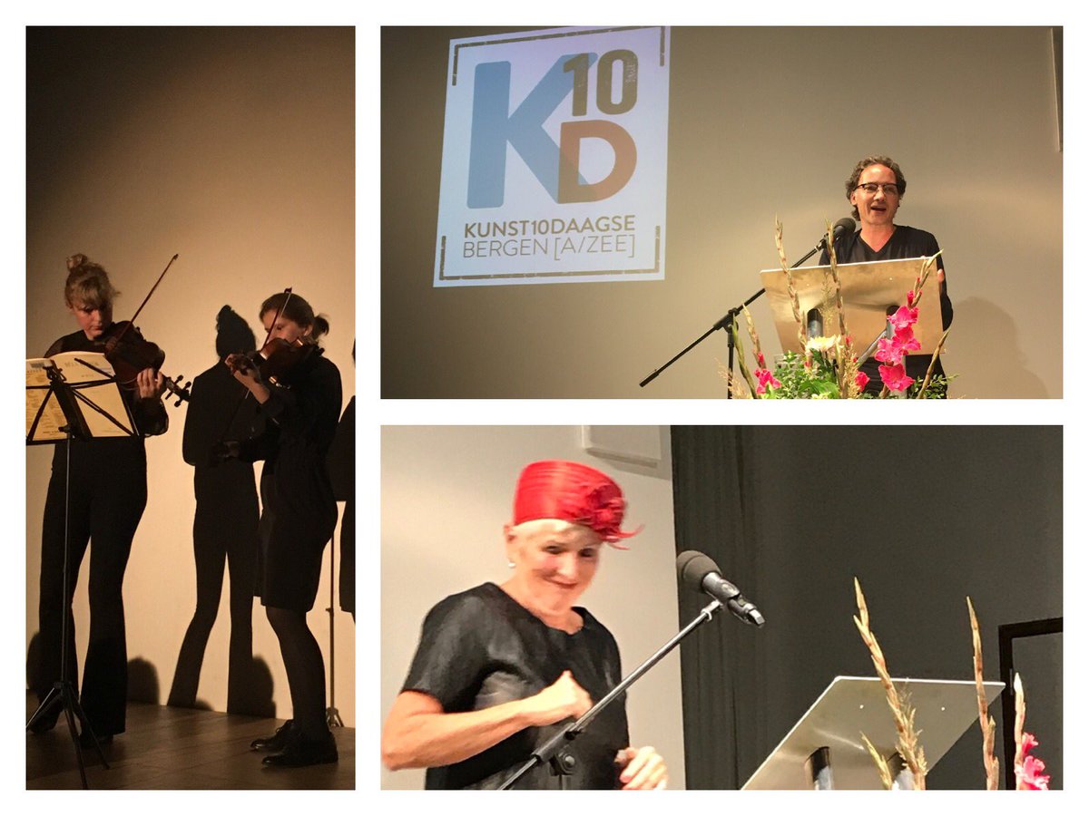 CiskaPlomp's tweet photo. Gisterenavond de feestelijke opening van @deKunst10daagse @Kranenburgh. Met volksfilosoof #BasHaring over het thema ‘verlichting’. Mooi hoe hij ‘het licht’ zwaar aanzet en ‘het zware’ licht maakt. Als afsluiter de videoprocessie #BendlesssEaty @RabobankNKL #Sponsor https://t.co/NDhCFfR3Wd