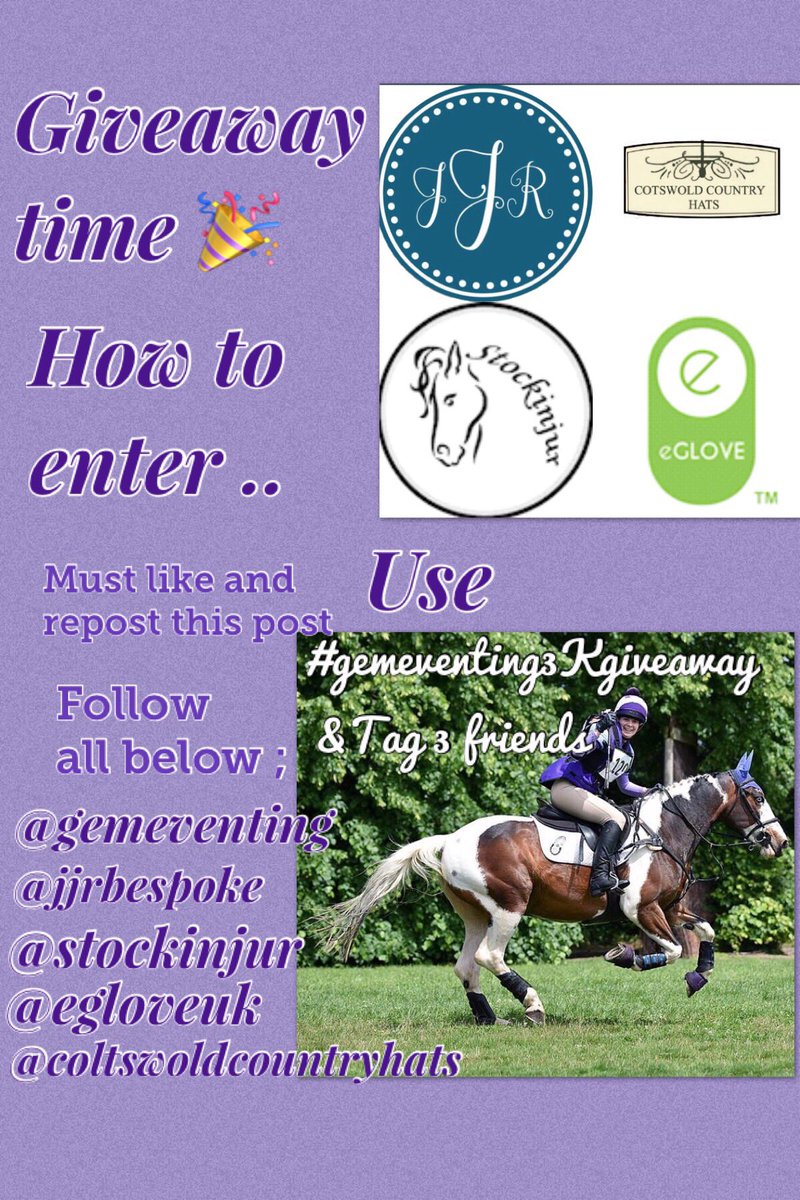 gemeventing's tweet photo. Still time to enter my competition over on instagram. Some stunning prizes😍 have you entered yet? https://t.co/O1XpKksGJV
#giveaway #competition #horsechathour #gemeventing3Kgiveaway https://t.co/0Qu0OLb7Ce