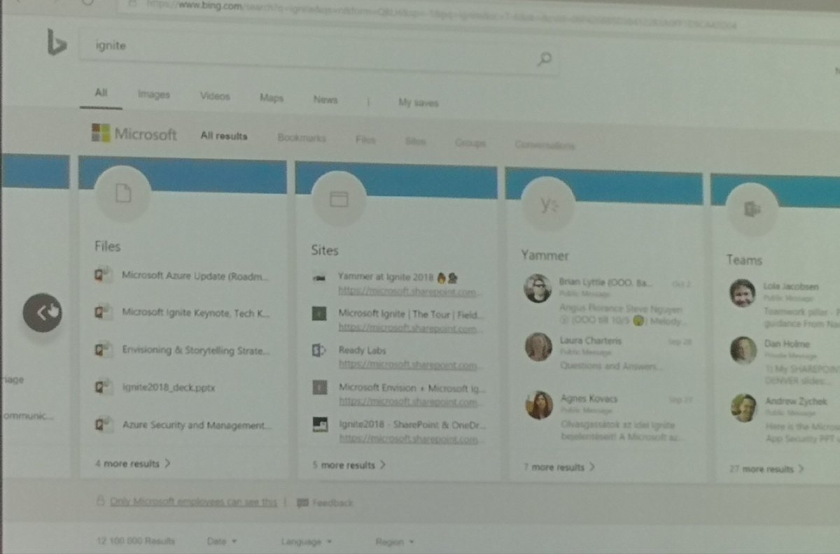 ragnarh's tweet image. Exciting announcement at #SPSBE: #Yammer and #MicrosoftTeams Updates are embedded into @bing Search using #MicrosoftGraph /via @nmoneypenny