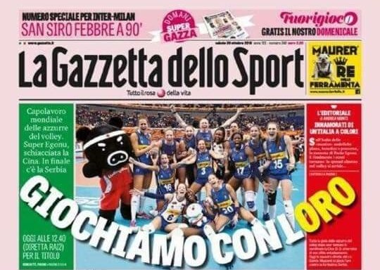 prdvolley's tweet photo. Alla fine ce l'abbiamo fatta. Prima pagina!! https://t.co/8fED7klMqr