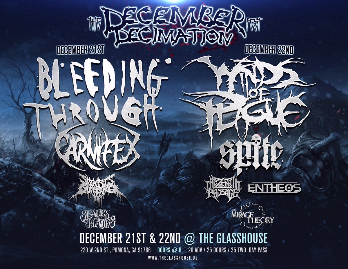 justinhavoc82's tweet photo. Let’s rage! @bleedingthrough @carnifex @spadesandblades
@windsofplague @themiragetheory
#Decemberdecimation https://t.co/vuPtKj78Oj