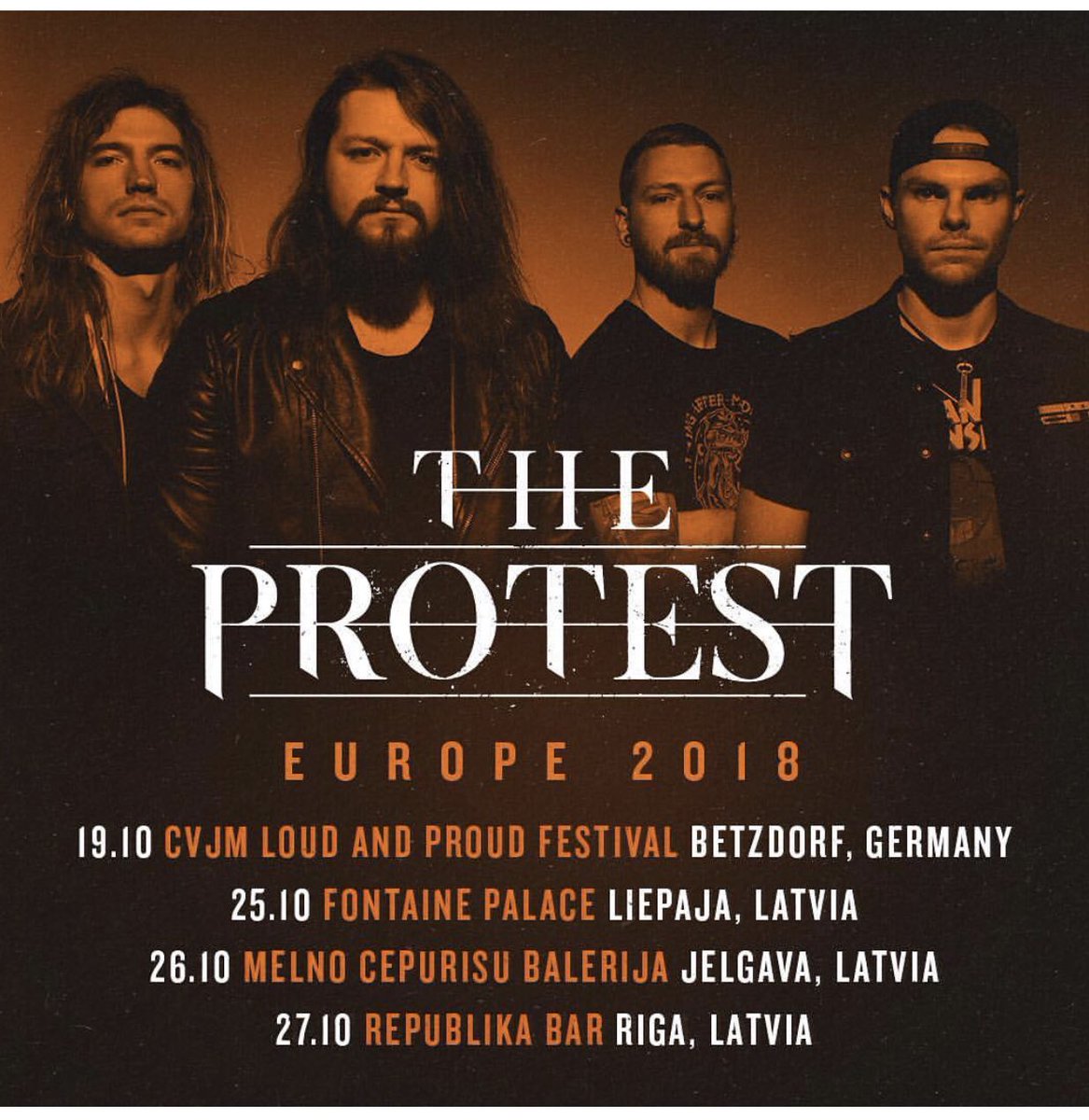 ProtestInfantry's tweet photo. Europe Fans!! Don’t miss your chance to rock to The Protest’s new music!!!
#TheProtest #TheProtestRocks #WhatElseYouGot #NewMusic #RockMusic #ChristianRock #RocknRoll #Music #ConcertLife #RockConcert #TourLife #LoudAndProudFestival #GermanyRockers #Latvia https://t.co/hUzvcJr8pU