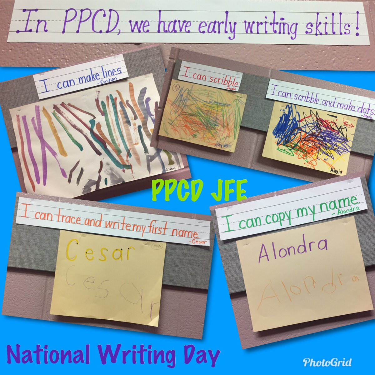 Ortega_ECSE's tweet photo. Celebrating National Writing Day!#EarlyChildhood #EarlyWritingSkills #WhyIWrite #HumbleWriteIn #HumbleISDJoy #proud2bJFE @HumbleISD_JFE @ElizabethFagen @HumbleISD_PREK https://t.co/JqgKjQGiKu