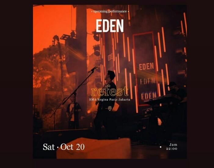 bingung malam mingguan kemana ,kuy ke <a href="/refest/">regina</a> SMA regina ,,bakalan ada <a href="/edenmusic_/">EDEN OFFICIAL</a>  disana,jangan sampe ketinggalan guys #EDEN #performance #refest #SMAREGINAJAKARTA #wesupportedenmusic_