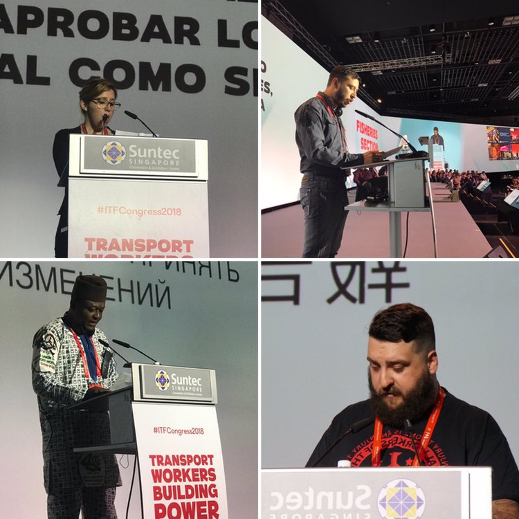 Building workers’ power - young workers from civil aviation, dockers, fishers and rail report back on how their unions will take action for their workers after #ITFCongress2018.