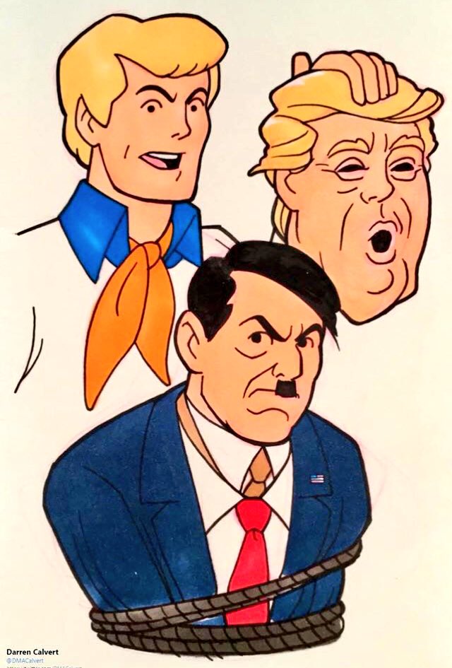 TheWhiteBookpg's tweet image. “And I would’ve gotten away with it if it hadn’t been for the crooked media &amp;amp; fake news!!”
  #OtherScoobyDooMysteries #TrumpInAZ as Hitler