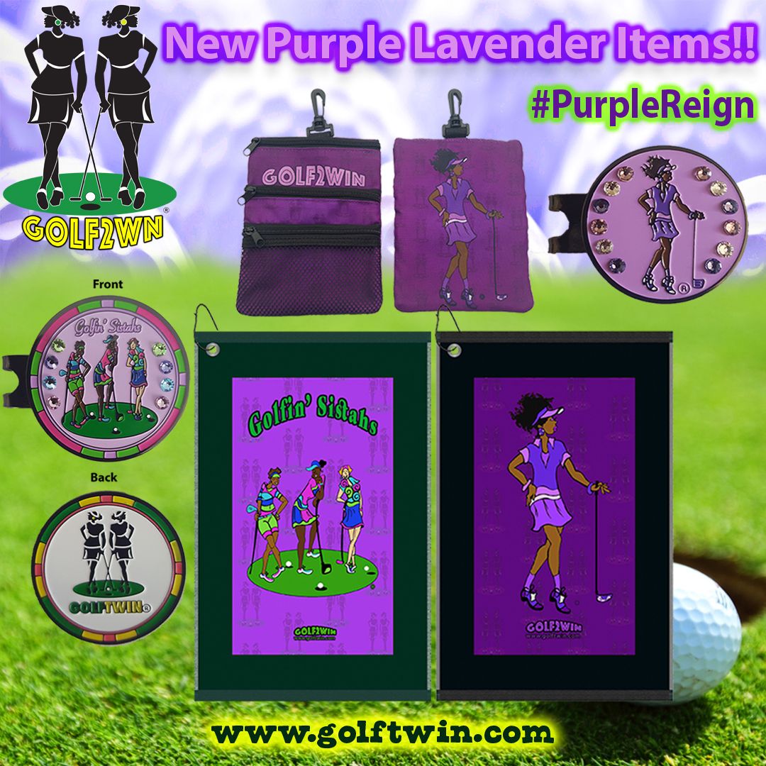 If you LOVE the Color Purple, you will LOVE these! Swag out your purple, black, or lavender golf bag with these items! Purchase these at: buff.ly/2JkIDsk ⛳️ 
#PurpleReign #GirlStrong #GolfSwing #BlackGirlsAreMagic #BlackGolfers #BlackGirlMagic #GrowGreatness #BlackGolf