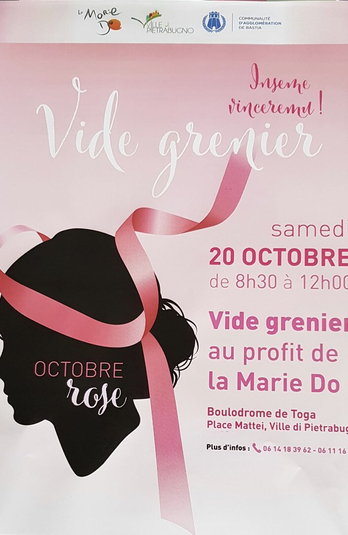 MaireVdp's tweet photo. #OctobreRose ce matin place François Mattei à Toga . Vide grenier au profit de la #mariedo https://t.co/fk5zwVat1q
