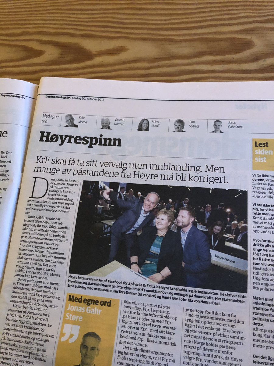 Rotevatn's tweet image. Jonas Gahr Støre blandar seg ikkje inn. Han berre skriv ein heilsides kommentar i DN for å korrigere nokre småting.