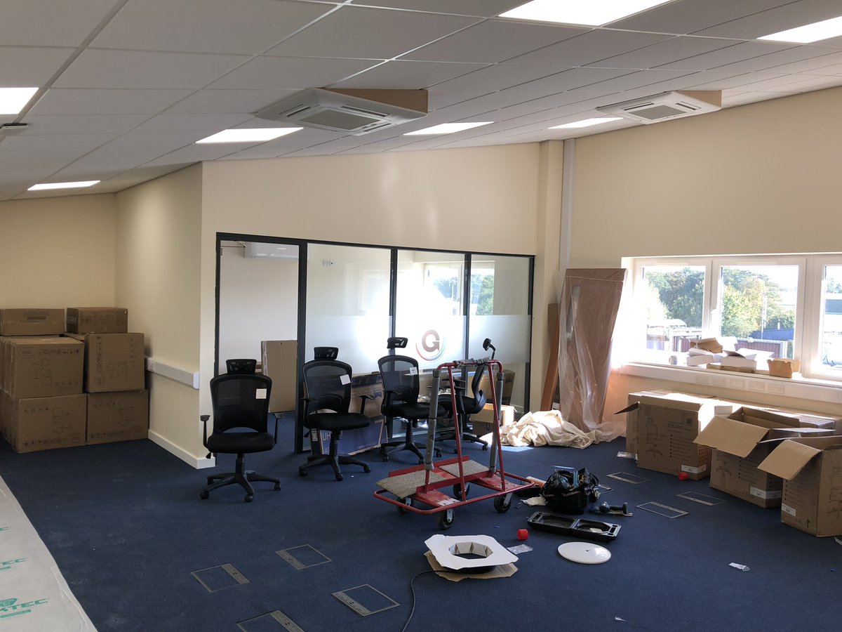 The new extension for Gregory’s Distribution in #cullompton &amp; it’s been great working with <a href="/DevonContractor/">Devon Contractors</a>. The new Metal Stud #partitions &amp; @ArmstrongCeilin Suspended #ceilings look great! #interiors #drylining
