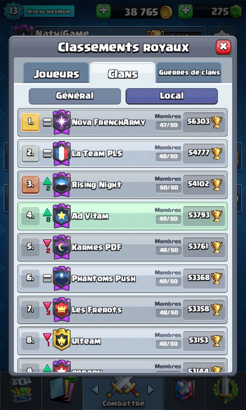 _AdVitam_'s tweet photo. Très bon milieu de saison ladder pour le clan en espérant que ça va continuer👍Vitam au top💪 https://t.co/9Ud968DQ9x