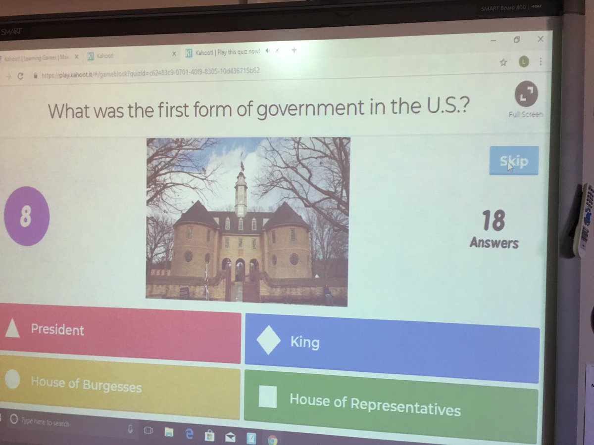 LHolmes_cooley's tweet photo. My students using the game-based platform Kahoot to review VS 3 Jamestown Standards of Learning.  @CESGoPanthers @CCPS_VA @MTinsman_edu @mgrosstaylor #1to1initiative #studentengagement #technology-integration https://t.co/gWCeIpnLvt https://t.co/HwXd88z6Ol