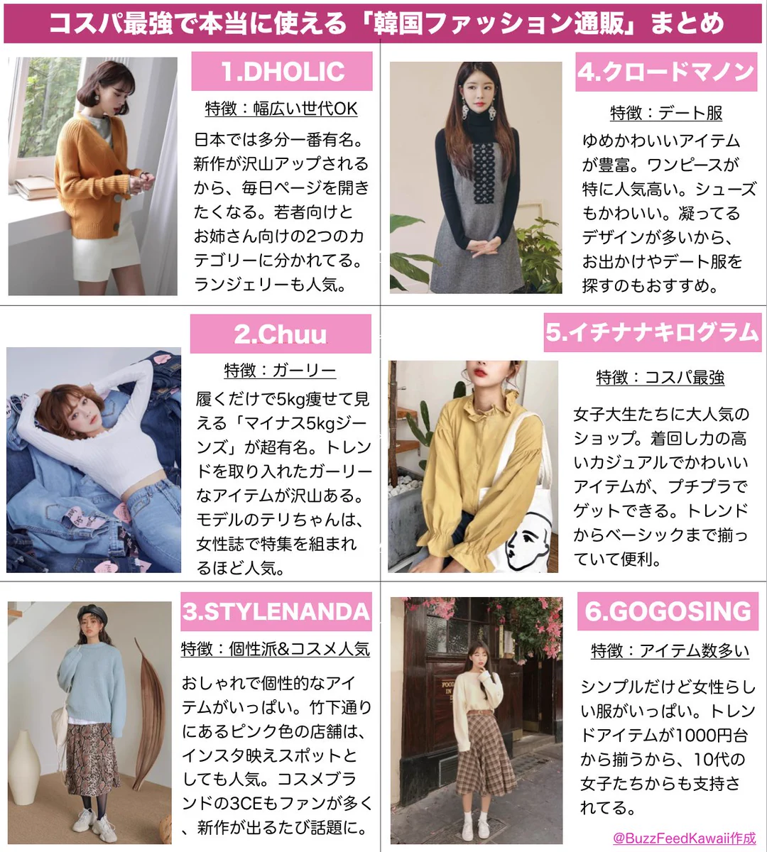 韓国ファッションの通販サイト一覧！コスパ抜群の韓国ファッションが好きな女子必見！