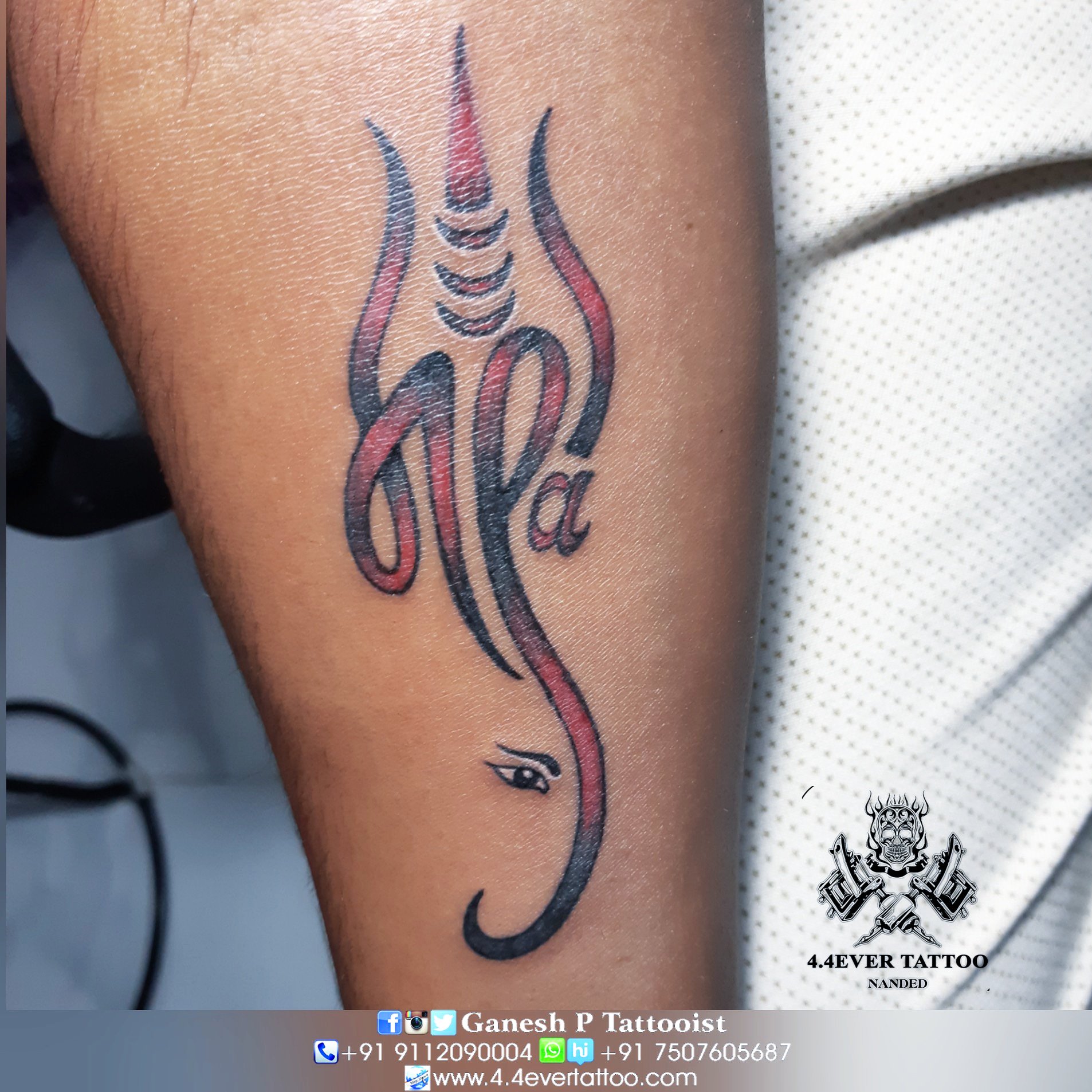 Trishul Om with Ganesh 3D Temporary Waterproof Tattoo For Men and Wome –  Temporarytattoowala