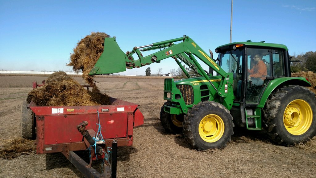 ShelbyFFA's tweet photo. Then long hours after school, students help local farmers harvest our grain and plant a cover crop. As well as run the manure spreader over the field to replenish the nutrients in the soil. Finally, the calves are feed again around 7pm. https://t.co/QiQnsbedR3