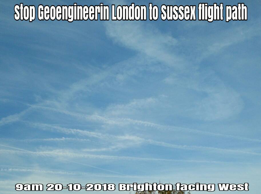 GeoSkyUK's tweet photo. Stop #Geoengineering ! Another blue sky ruined 😣 #Heathrow #Gatwick #LBC #TalkRadio #RyanAir #EasyJet
#BritishAirways #BA #RAF #DementiaUK #Heart #Lung #Brighton #Sussex #BrightonSkies @lbc @talkradio @bbchealth @BBCScienceNews @metoffice @breathebrighton https://t.co/zxjSwkYESc https://t.co/Z4IWLQZEcy
