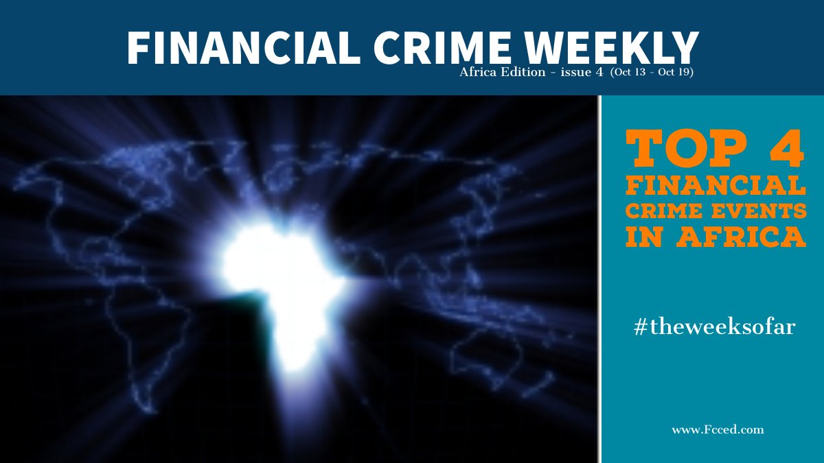 FinCrime_Watch's tweet photo. The week so far for financial crime news - Africa Edition (Issue 4) #theweeksofar
#Nigeria #Kenya #Naija #Nairobi #equatorialguinea #stopcorruptioninafrica #news #corruption #bribery #fraud #moneylaundering #anticorruption #africa #financialcrimes #weekendnews #WeekendRead #tax https://t.co/iSvFTiV81t