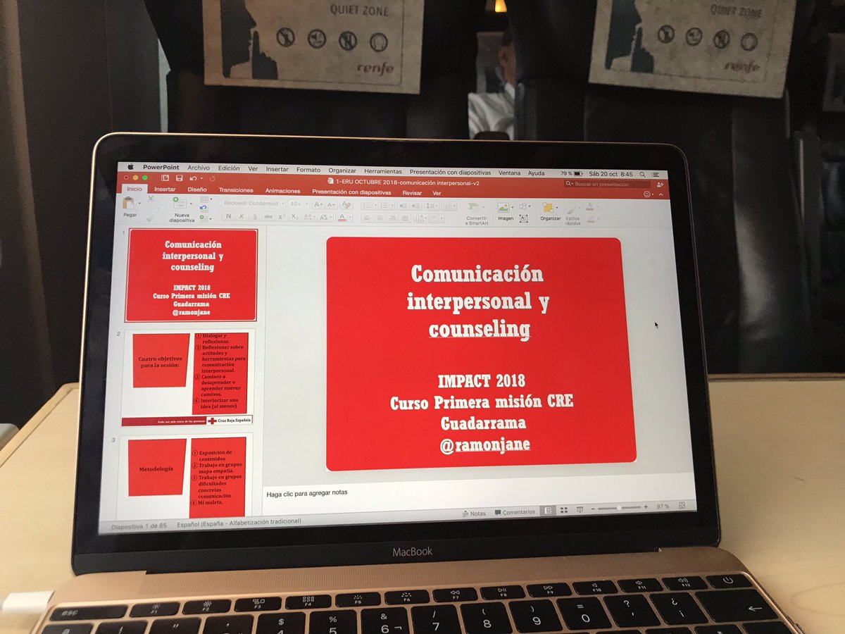 ramonjane's tweet photo. Llegando a #Madrid, repasando el taller de #counseling que compartiremos hoy en el curso #impact de @CruzRojaEsp #comunicacioninterpersonal https://t.co/hmlS4MO3k8
