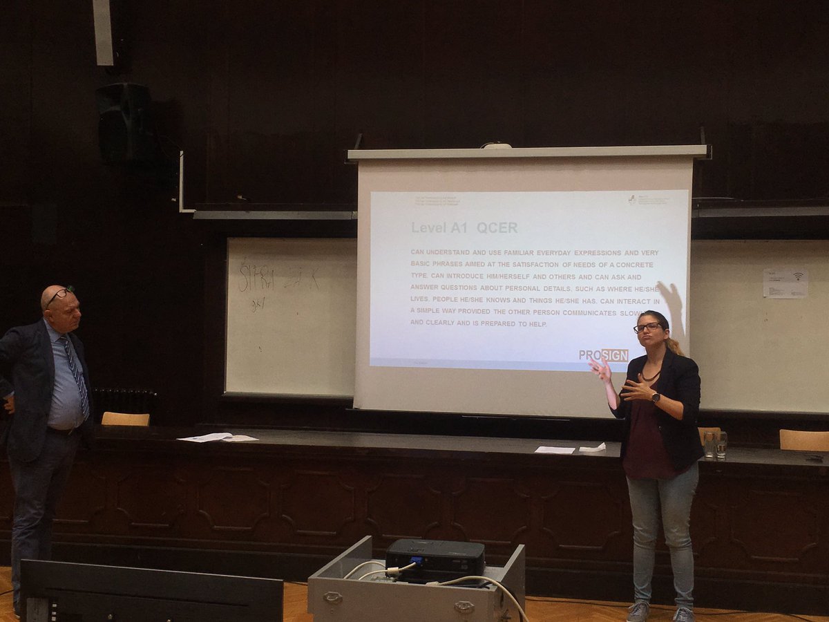 leesonl's tweet photo. Next up: Pietro & colleague on syllabus design for #ItalianSignLanguage #LIS in Switzerland at #CEFR #A1 levelπ¨π https://t.co/6M3ifEXvFN