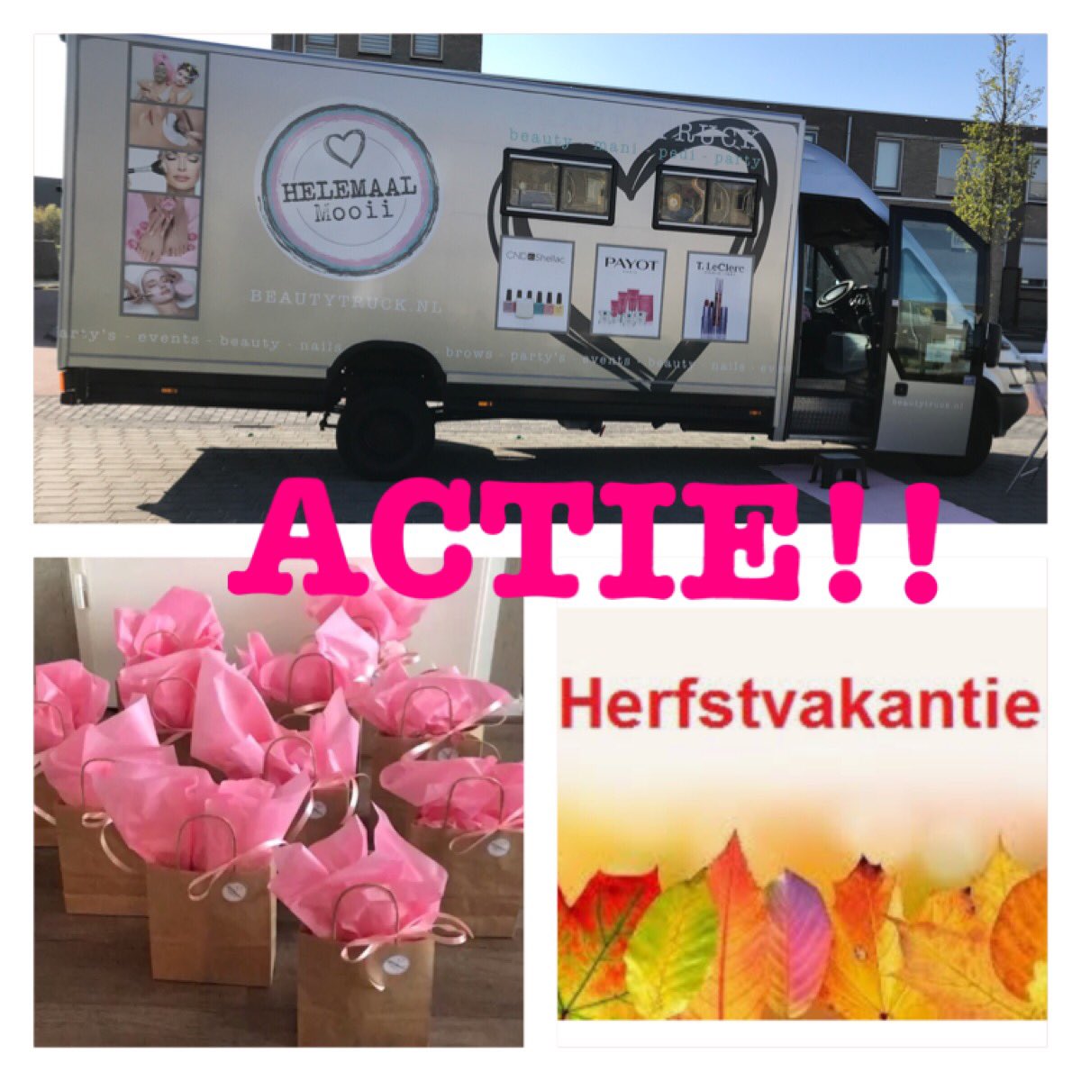ACTIE HERFSTVAKANTIE ‼️|
Alleen geldig voor in de herfstvakantie (tot 28 Oktober )Bij het boeken van een beautyparty geven wij een goodybag👛cadeau.
(Alleen geldig voor nieuwe boekingen )
#beautytruckhelemaalmooii #beautyparty #vakantie #herfstvakantie #goodybags