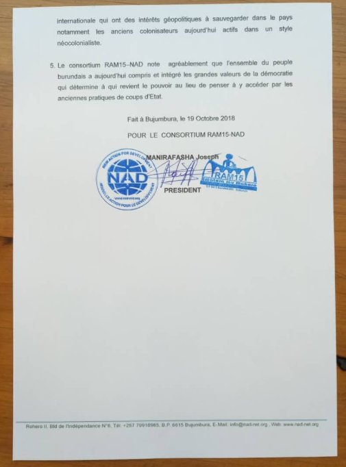 BurundiNet1's tweet photo. #Burundi #RAM15–@NADBDI rappelle que #NDADAYE, a été assassiné parce qu’il y avait, à l’époque, une classe dirigeante depuis l'indépendance et qui contrôlait encore les appareils supports du pouvoir coe l'armée, la police et l'appareil judiciaire https://t.co/SsCjmFSdEK