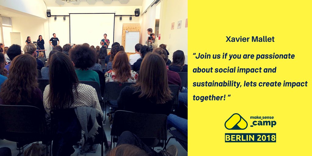 vanecircus's tweet image. Xavier Mallet introduces #makesenseberlin ‘ initiatives to act for social impact at #sensecampber18 #act4sdgs @makesense @SDGaction