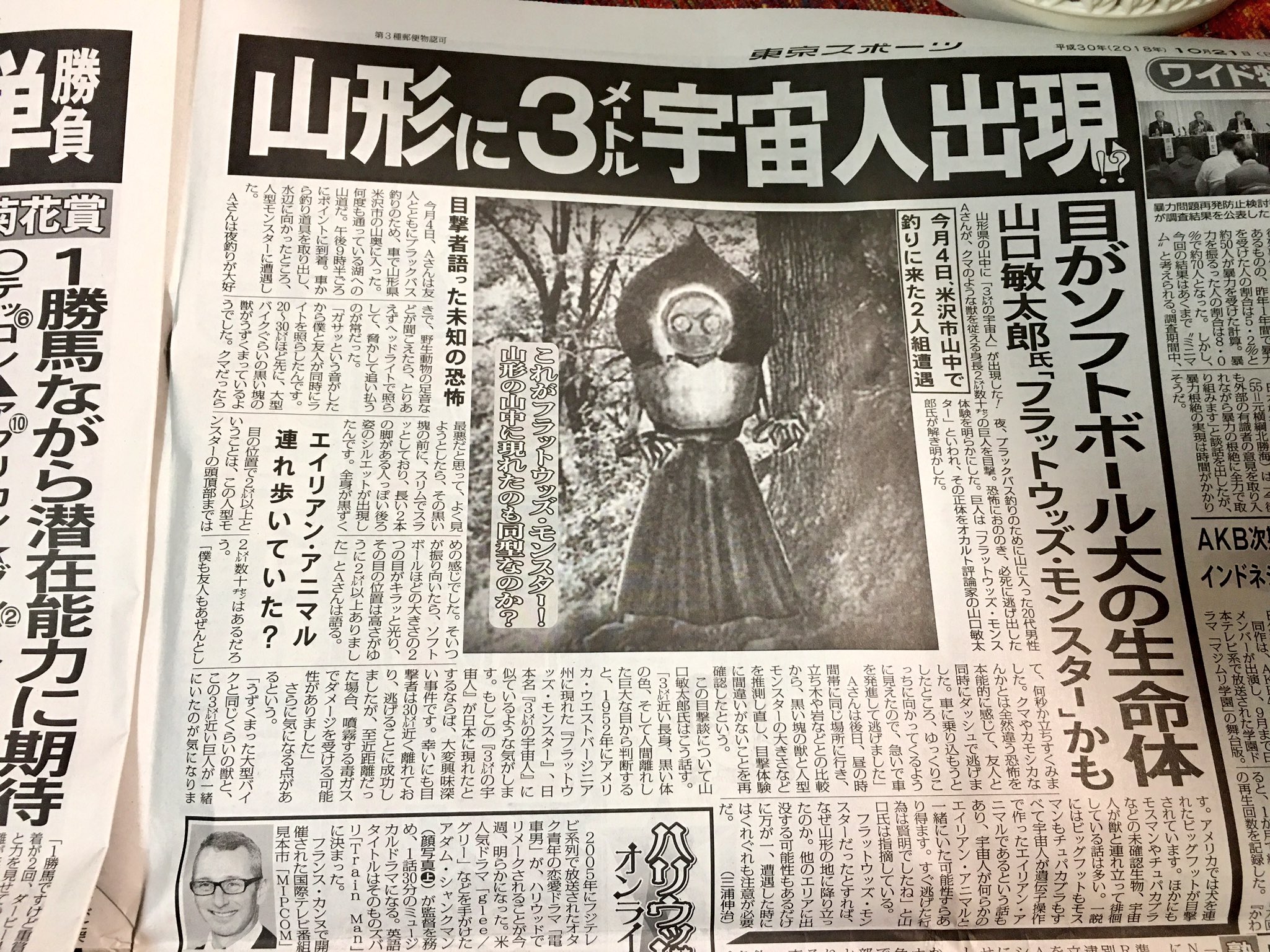Dkt 久々に東スポが攻めてきたぞ 山口敏太郎先生 フラットウッズ モンスター かも と 至近距離だった場合 噴射する毒ガスでダメージを受ける可能性があるようなので出会った際は近づかず逃げてください やべー山形やべー º ロ º๑ T Co Dkt 久々に東スポが攻めてきたぞ 山口敏太郎先生 フラットウッズ モンスター かも と 至近距離だった場合 噴射する毒ガスでダメージを受ける可能性があるようなので出会った際は近づかず逃げてください やべー山形やべー º ロ º๑ T Co